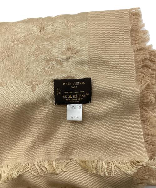 LOUIS VUITTON（ルイ ヴィトン）LOUIS VUITTON (ルイ ヴィトン) モノグラムシルクウールストール ベージュ×イエローの古着・服飾アイテム