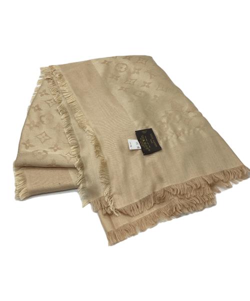 LOUIS VUITTON（ルイ ヴィトン）LOUIS VUITTON (ルイ ヴィトン) モノグラムシルクウールストール ベージュ×イエローの古着・服飾アイテム