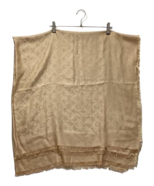 LOUIS VUITTON（ルイ ヴィトン）LOUIS VUITTON (ルイ ヴィトン) モノグラムシルクウールストール ベージュ×イエローの古着・服飾アイテム