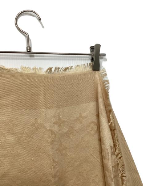 LOUIS VUITTON（ルイ ヴィトン）LOUIS VUITTON (ルイ ヴィトン) モノグラムシルクウールストール ベージュ×イエローの古着・服飾アイテム