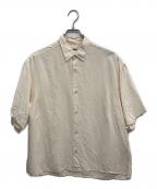 H BEAUTY&YOUTHエイチ ビューティー&ユース）の古着「WASHED RAYON SQUARE CUT REGULAR SHIRT/ウォッシュド レーヨン スクエアカット レギュラーシャツ」｜アイボリー