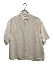 H BEAUTY&YOUTH（エイチ ビューティー&ユース）の古着「WASHED RAYON SQUARE CUT REGULAR SHIRT/ウォッシュド レーヨン スクエアカット レギュラーシャツ」｜アイボリー