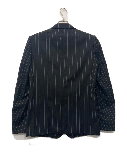 NUMBER (N)INE（ナンバーナイン）NUMBER (N)INE (ナンバーナイン) ほつれ加工 ストライプテーラードジャケット ブラック サイズ:3の古着・服飾アイテム