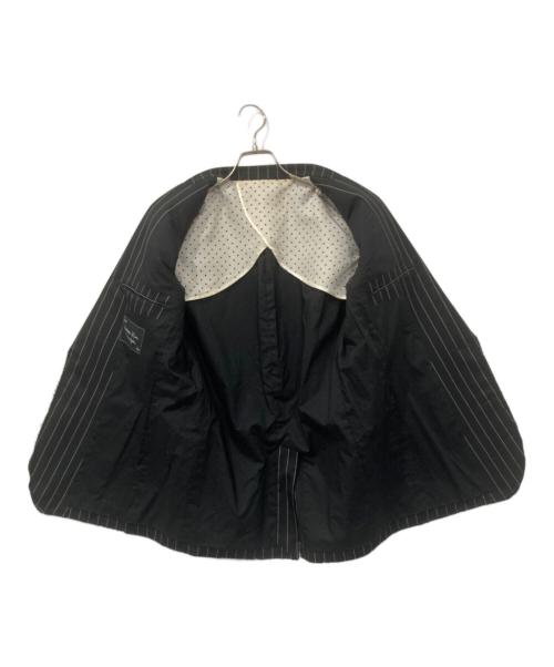 NUMBER (N)INE（ナンバーナイン）NUMBER (N)INE (ナンバーナイン) ほつれ加工 ストライプテーラードジャケット ブラック サイズ:3の古着・服飾アイテム