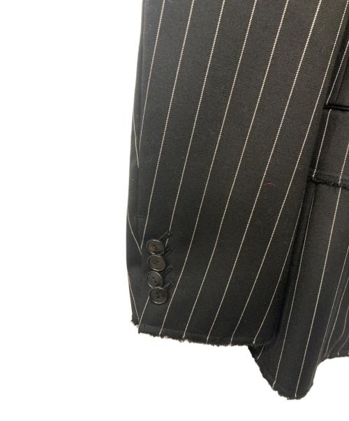 NUMBER (N)INE（ナンバーナイン）NUMBER (N)INE (ナンバーナイン) ほつれ加工 ストライプテーラードジャケット ブラック サイズ:3の古着・服飾アイテム