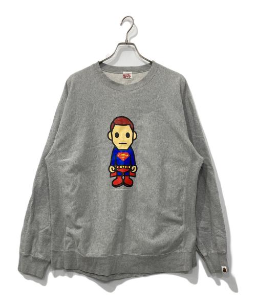 BAPE BY A BATHING APE（ベイプバイアベイシングエイプ）BAPE BY A BATHING APE (ベイプバイアベイシングエイプ) DC comic スーパーマンスウェット グレー サイズ:XLの古着・服飾アイテム