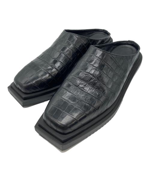 MAISON SPECIAL（メゾンスペシャル）MAISON SPECIAL (メゾンスペシャル) SPECIAL SHOES FACTORY (スペシャルシューズファクトリー) スクエアミュールスリッポン ブラック サイズ:26.5の古着・服飾アイテム