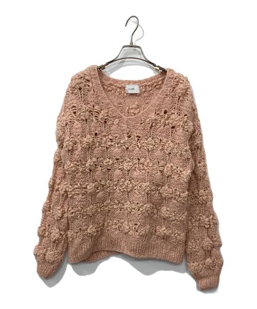 CLANE（クラネ）CLANE (クラネ) BUMPY OVER V NECK KNIT TOPS ピンク サイズ:1の古着・服飾アイテム