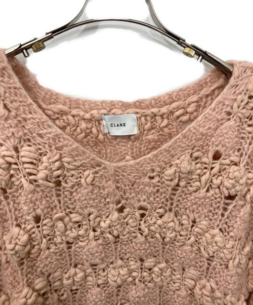 CLANE（クラネ）CLANE (クラネ) BUMPY OVER V NECK KNIT TOPS ピンク サイズ:1の古着・服飾アイテム