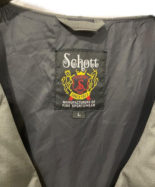 Schott（ショット）Schott (ショット) TAION (タイオン) DOWN VEST/ダウンベスト グリーン サイズ:Lの古着・服飾アイテム