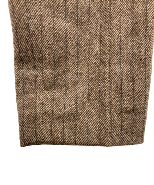 NEAT（ニート）NEAT (ニート) FELTING FLANNEL CHALK STRIPE/フランネルストライプスラックス ブラウン サイズ:44の古着・服飾アイテム