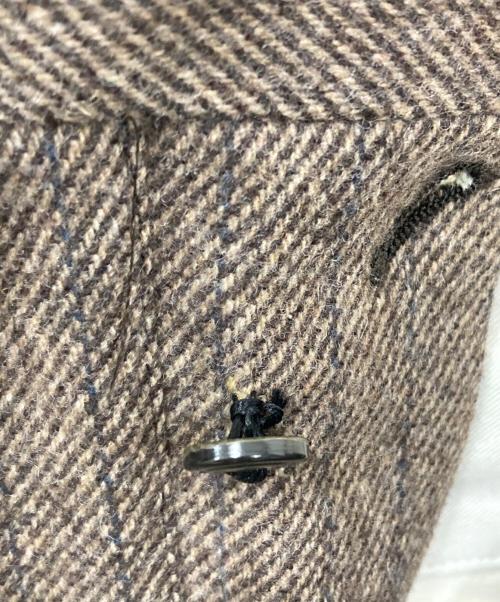 NEAT（ニート）NEAT (ニート) FELTING FLANNEL CHALK STRIPE/フランネルストライプスラックス ブラウン サイズ:44の古着・服飾アイテム