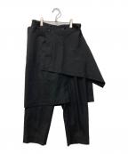 GROUND Yグラウンドワイ）の古着「Tuck Pants Wiith Skirt」｜ブラック