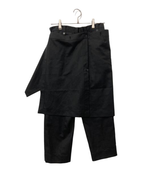 GROUND Y（グラウンドワイ）GROUND Y (グラウンドワイ) Tuck Pants Wiith Skirt ブラック サイズ:1の古着・服飾アイテム