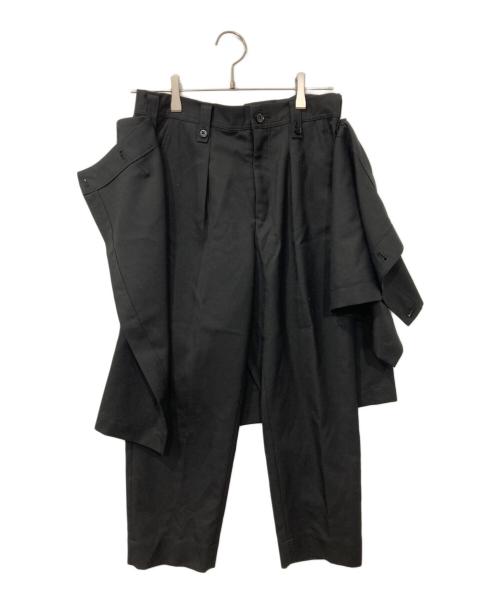 GROUND Y（グラウンドワイ）GROUND Y (グラウンドワイ) Tuck Pants Wiith Skirt ブラック サイズ:1の古着・服飾アイテム
