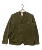 DANTONダントン）の古着「FLEECE COLLARLESS JACKET」｜グリーン