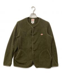 DANTON（ダントン）の古着「FLEECE COLLARLESS JACKET」｜グリーン