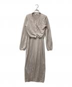 HER LIP TOハーリップトゥ）の古着「Diamond Pattern Knit Dress Set」｜ベージュ