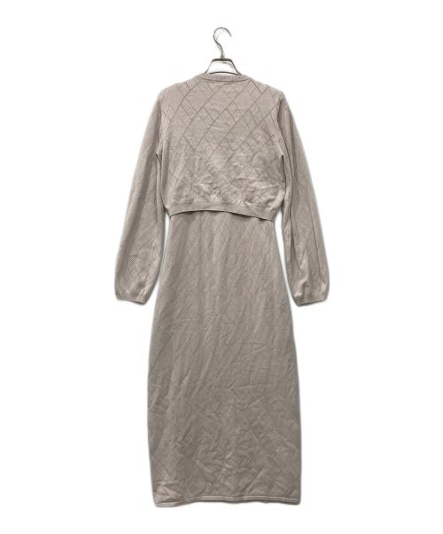 HER LIP TO（ハーリップトゥ）Her lip to (ハーリップトゥ) Diamond Pattern Knit Dress Set ベージュ サイズ:Mの古着・服飾アイテム