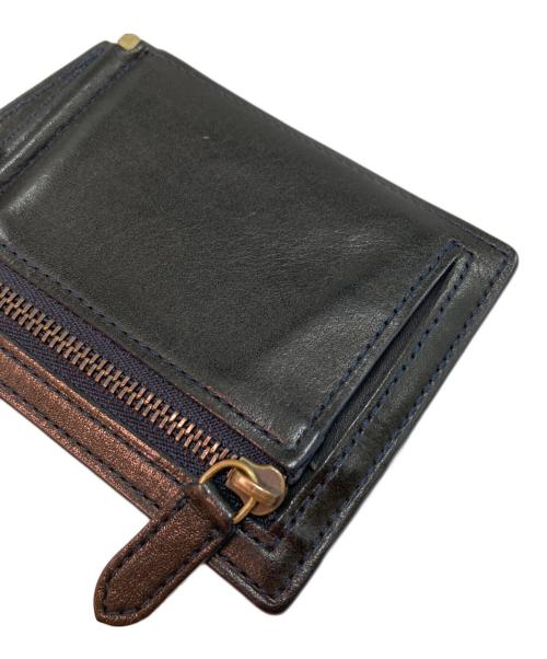 土屋鞄（ツチヤカバン）土屋鞄 (ツチヤカバン) ビークル マネークリップウォレット ブラック×ネイビーの古着・服飾アイテム