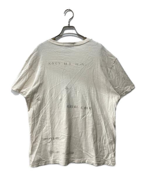 POLO RALPH LAUREN（ポロ・ラルフローレン）POLO RALPH LAUREN (ポロ・ラルフローレン) プリントTシャツ ホワイト×ブルー サイズ:Lの古着・服飾アイテム