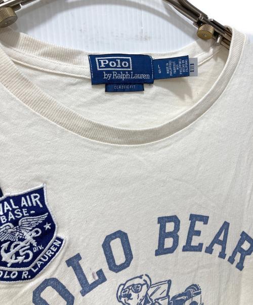POLO RALPH LAUREN（ポロ・ラルフローレン）POLO RALPH LAUREN (ポロ・ラルフローレン) プリントTシャツ ホワイト×ブルー サイズ:Lの古着・服飾アイテム