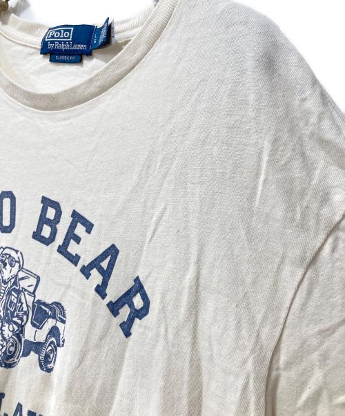 POLO RALPH LAUREN（ポロ・ラルフローレン）POLO RALPH LAUREN (ポロ・ラルフローレン) プリントTシャツ ホワイト×ブルー サイズ:Lの古着・服飾アイテム
