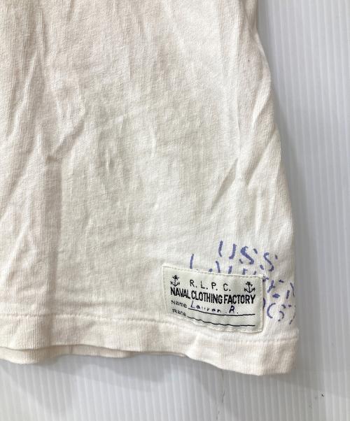 POLO RALPH LAUREN（ポロ・ラルフローレン）POLO RALPH LAUREN (ポロ・ラルフローレン) プリントTシャツ ホワイト×ブルー サイズ:Lの古着・服飾アイテム