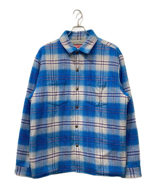 SUPREME（シュプリーム）Supreme (シュプリーム) Lined Flannel Snap Shirt/ラインドフランネルスナップシャツ ブルー サイズ:Lの古着・服飾アイテム