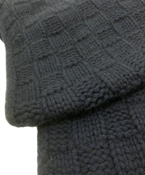 LOUIS VUITTON（ルイ ヴィトン）LOUIS VUITTON (ルイ ヴィトン) ダミエ エシャルプヘルシンキ レザーパッチ カシミヤストール ネイビーの古着・服飾アイテム