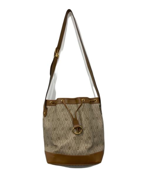 Christian Dior（クリスチャン ディオール）Christian Dior (クリスチャン ディオール) ハニカム柄 PVC×レザー 巾着バッグ ブラウン サイズ:-の古着・服飾アイテム