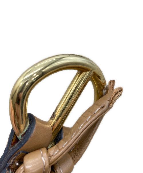 Christian Dior（クリスチャン ディオール）Christian Dior (クリスチャン ディオール) ハニカム柄 PVC×レザー 巾着バッグ ブラウン サイズ:-の古着・服飾アイテム