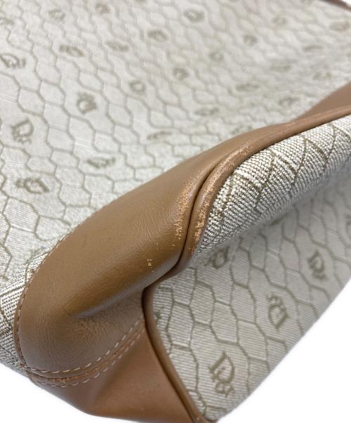 Christian Dior（クリスチャン ディオール）Christian Dior (クリスチャン ディオール) ハニカム柄 PVC×レザー 巾着バッグ ブラウン サイズ:-の古着・服飾アイテム