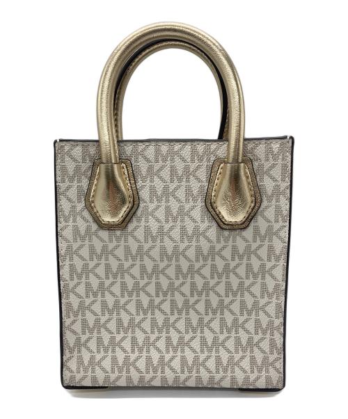 MICHAEL KORS（マイケル・コース）MICHAEL KORS (マイケル・コース) ショッパートート クロスボディ エクストラスモール ホワイト×ゴールド サイズ:-の古着・服飾アイテム
