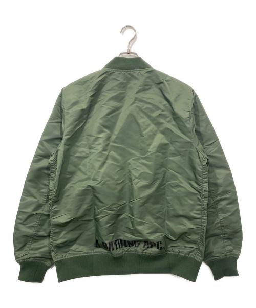 A BATHING APE（ア ベイシング エイプ）A BATHING APE (ア ベイシング エイプ) MA-1ジャケット グリーン サイズ:XLの古着・服飾アイテム