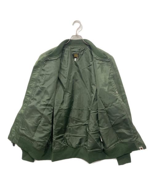 A BATHING APE（ア ベイシング エイプ）A BATHING APE (ア ベイシング エイプ) MA-1ジャケット グリーン サイズ:XLの古着・服飾アイテム