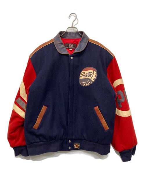 JH Design（ジェイエイチデザイン）JH Design (ジェイエイチデザイン) スタジャン ネイビー×レッド サイズ:XLの古着・服飾アイテム