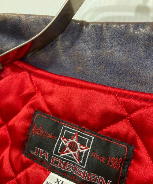 JH Design（ジェイエイチデザイン）JH Design (ジェイエイチデザイン) スタジャン ネイビー×レッド サイズ:XLの古着・服飾アイテム
