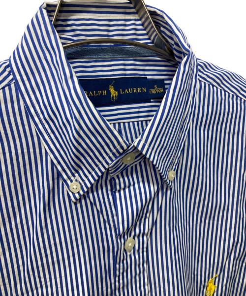 POLO RALPH LAUREN（ポロ・ラルフローレン）POLO RALPH LAUREN (ポロ・ラルフローレン) 半袖ストライプシャツ ブルー サイズ:Sの古着・服飾アイテム