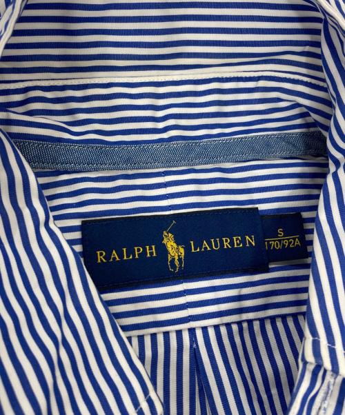 POLO RALPH LAUREN（ポロ・ラルフローレン）POLO RALPH LAUREN (ポロ・ラルフローレン) 半袖ストライプシャツ ブルー サイズ:Sの古着・服飾アイテム