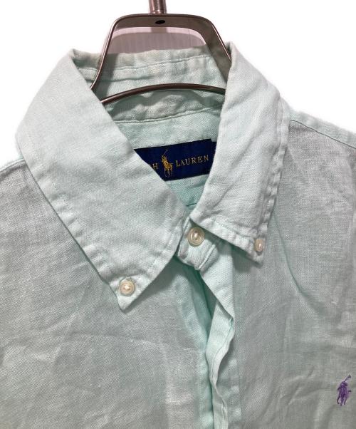 POLO RALPH LAUREN（ポロ・ラルフローレン）POLO RALPH LAUREN (ポロ・ラルフローレン) 半袖リネンシャツ ミントグリーン サイズ:Sの古着・服飾アイテム