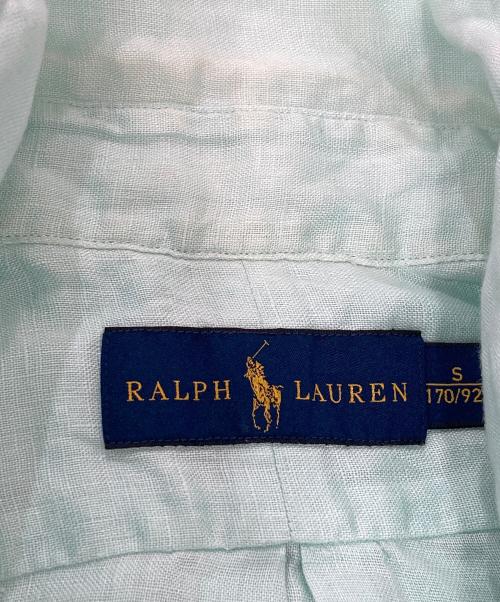 POLO RALPH LAUREN（ポロ・ラルフローレン）POLO RALPH LAUREN (ポロ・ラルフローレン) 半袖リネンシャツ ミントグリーン サイズ:Sの古着・服飾アイテム