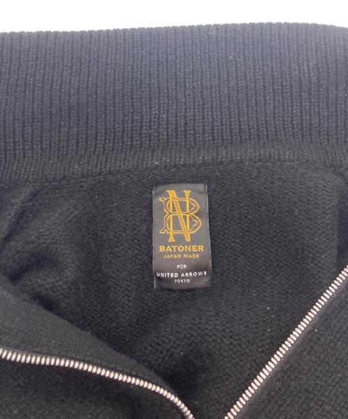 BATONER（バトナ―）BATONER (バトナ―) UNITED ARROWS (ユナイテッドアローズ) 別注 ラムズ ジップポロカーディガン ブラック サイズ:3の古着・服飾アイテム