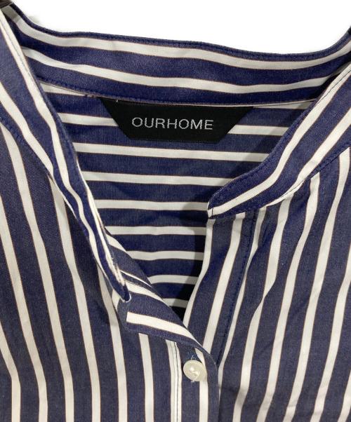 ourhome（アワホーム）ourhome (アワホーム) 綿100%の播州織シャツ ネイビー サイズ:FREEの古着・服飾アイテム