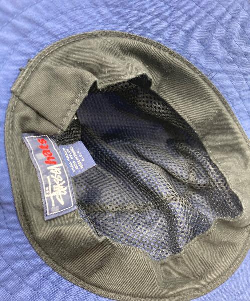 stussy（ステューシー）stussy (ステューシー) 90s ナイロンバケットハット ブルーの古着・服飾アイテム