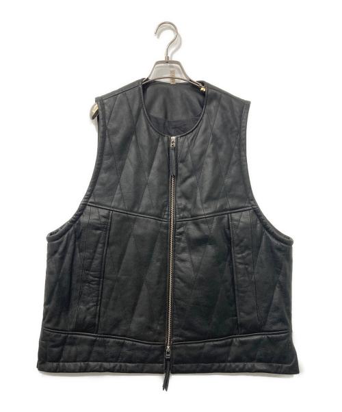 CCU（シーシーユー）CCU (シーシーユー) QUILTED VEST/レザーキルティングベスト ブラック サイズ:2の古着・服飾アイテム