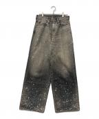 SUGARHILLシュガーヒル）の古着「MOLDED DENIM TROUSERS WIDE CUT/カビ加工バギーデニムパンツ」｜インディゴ