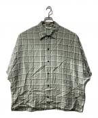 Name.ネーム）の古着「CHECK DOLMAN S/S BIG SHIRT/半袖シャツ」｜ミントグリーン