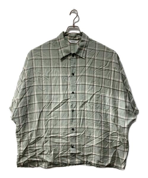 Name.（ネーム）Name. (ネーム) CHECK DOLMAN S/S BIG SHIRT/半袖シャツ ミントグリーン サイズ:1の古着・服飾アイテム