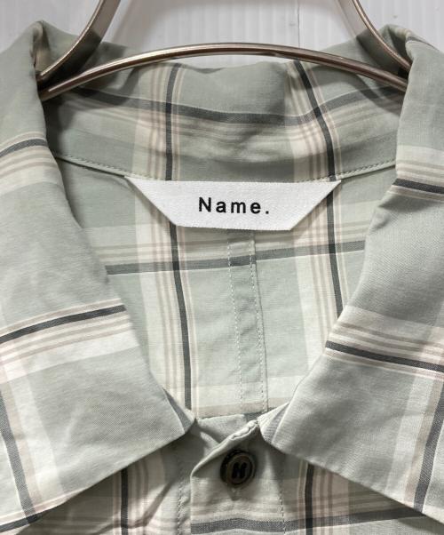 Name.（ネーム）Name. (ネーム) CHECK DOLMAN S/S BIG SHIRT/半袖シャツ ミントグリーン サイズ:1の古着・服飾アイテム